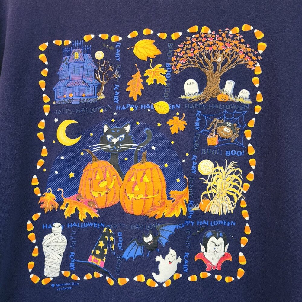 Vintage Jerzees Morning Sun Halloween Shirt 3X Unisex Adult USA 90's 80's Spooky